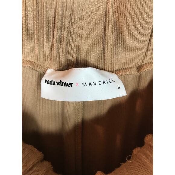 Vada Winter x Maverick Womens Pants Wide Leg Tan Casual Lounge Boho Minimalist - Picture 3 of 8